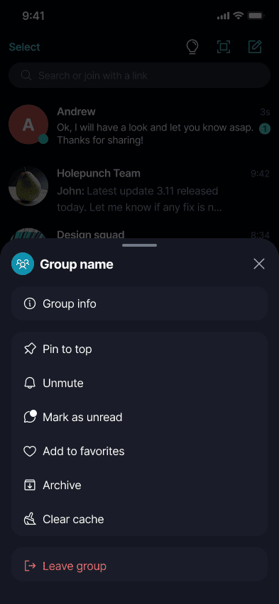 Mute a Chat π Β· Mobile Long-press or swipe left on the chat and tap 'Unmute', or open 'Group info' and toggle 'Notifications' back on.